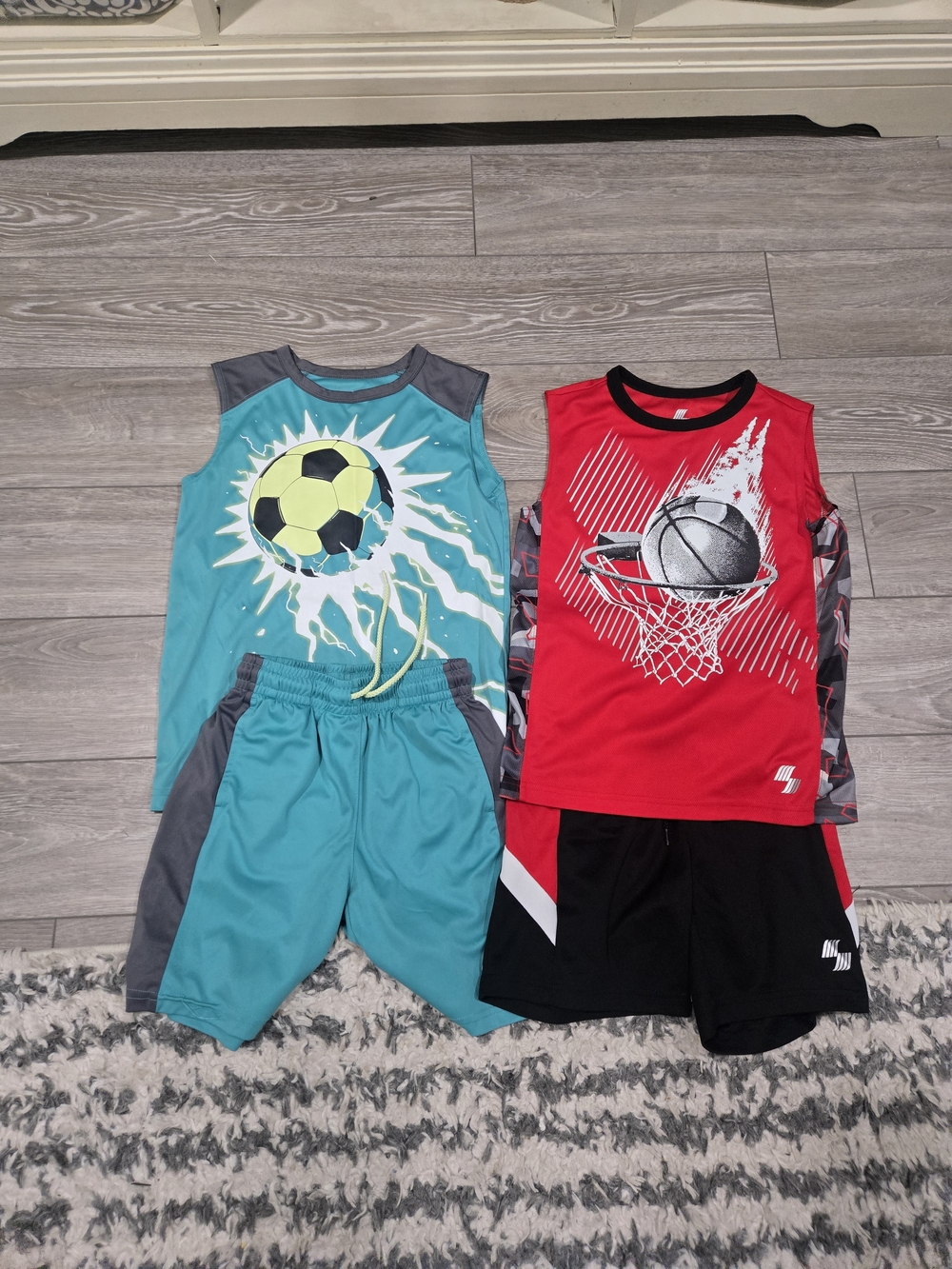 Sporto Boys' Two-Piece Athletic Sets - Teal & Red